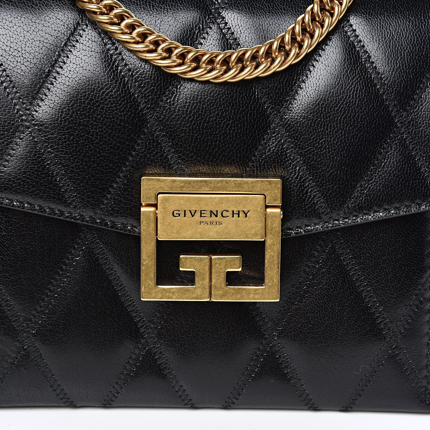 Givenchy Goatskin Quilted Small GV3 Shoulder Bag Black 9 of 9