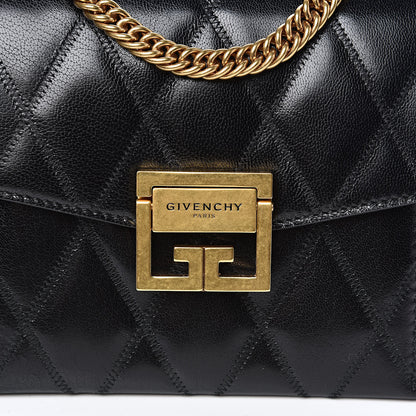 Givenchy Goatskin Quilted Small GV3 Shoulder Bag Black 9 of 9
