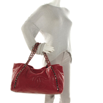 Chanel Calfskin Large East West Modern Chain Tote Red 2 of 8