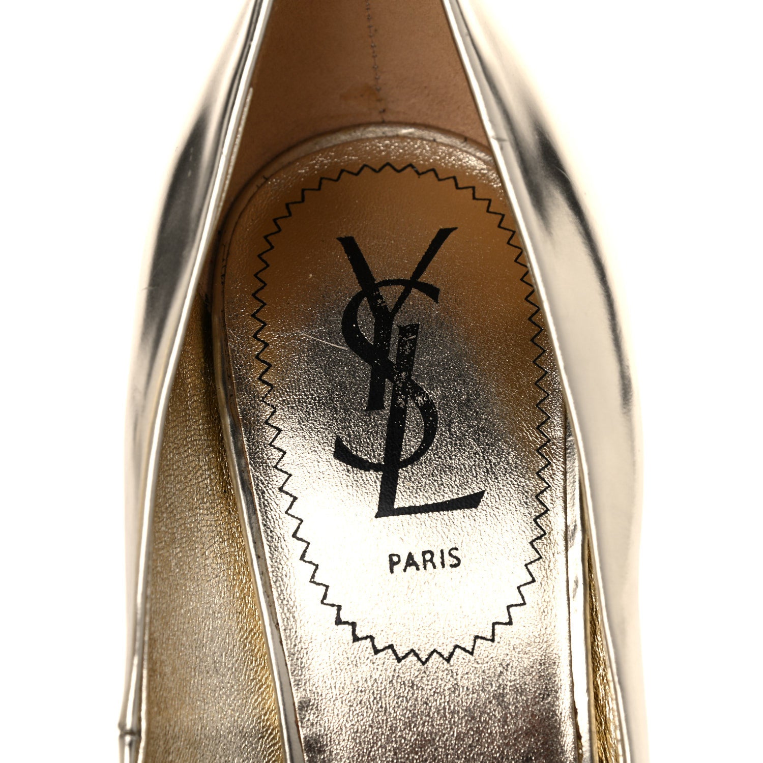 Saint Laurent Calfskin Clara Pumps 40 Gold 6 of 21