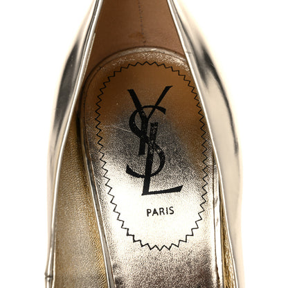 Saint Laurent Calfskin Clara Pumps 40 Gold 6 of 21