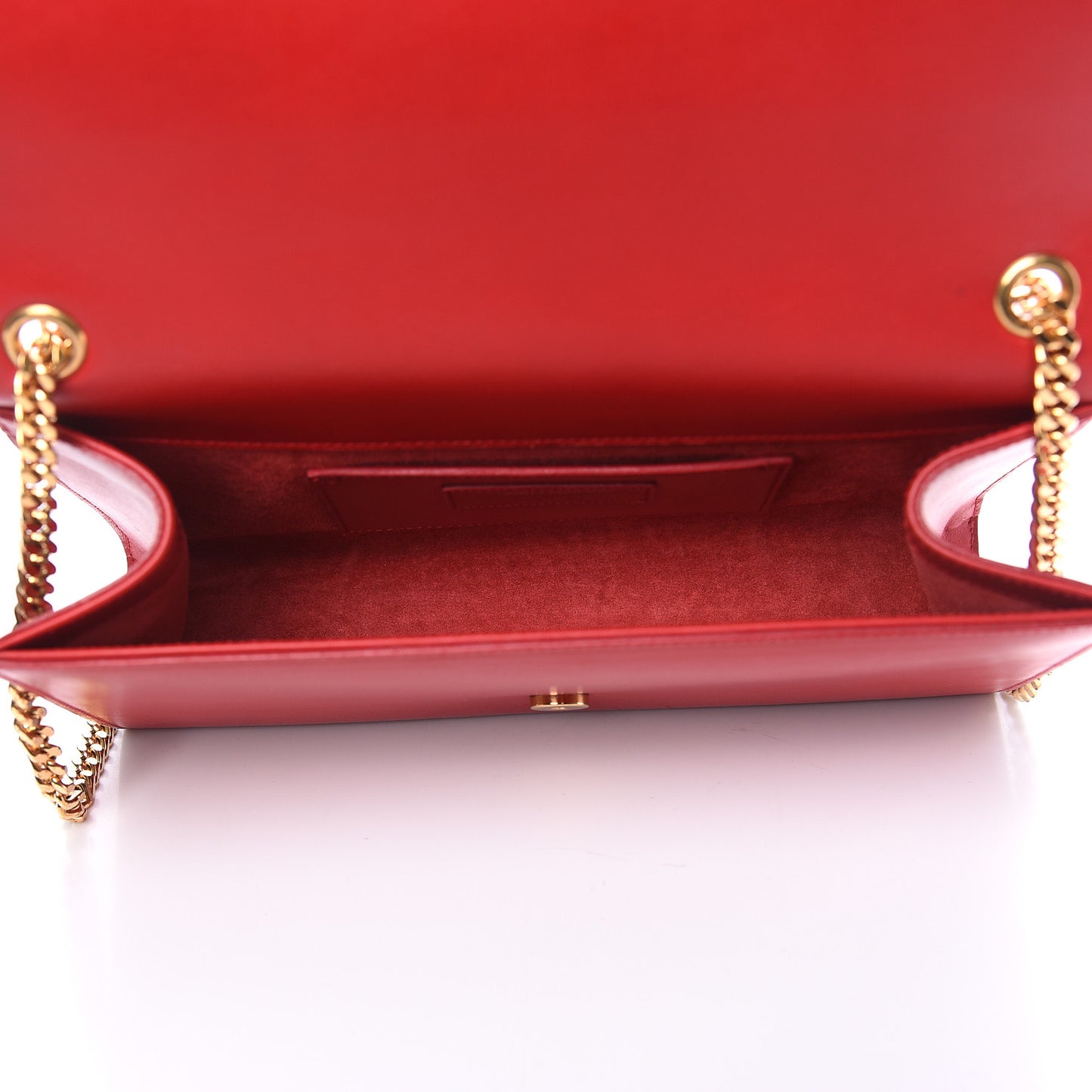 Smooth Calfskin Medium Classic Monogram Kate Tassel Satchel Lipstick Red