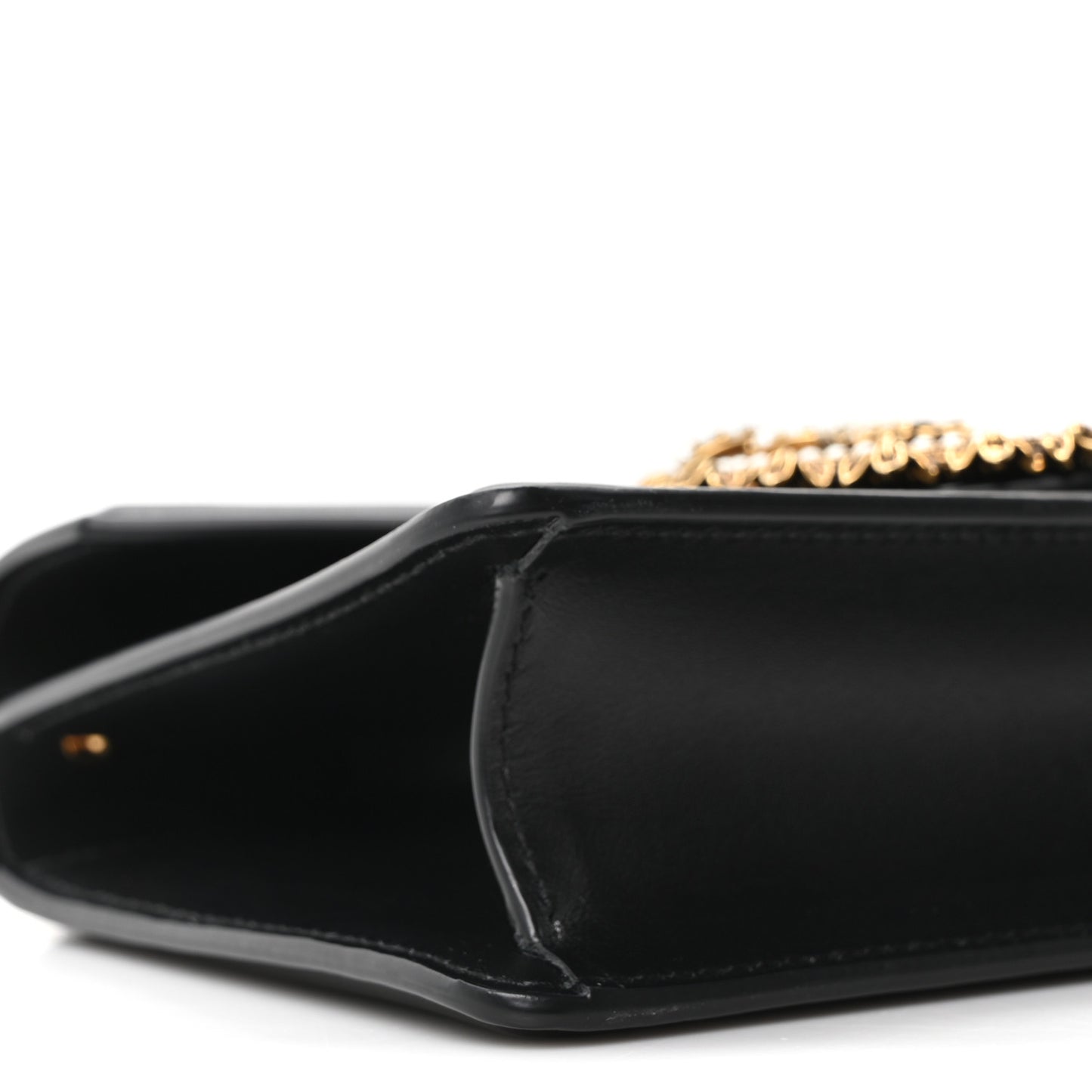 Smooth Calfskin Small Devotion Envelope Top Handle Bag Black