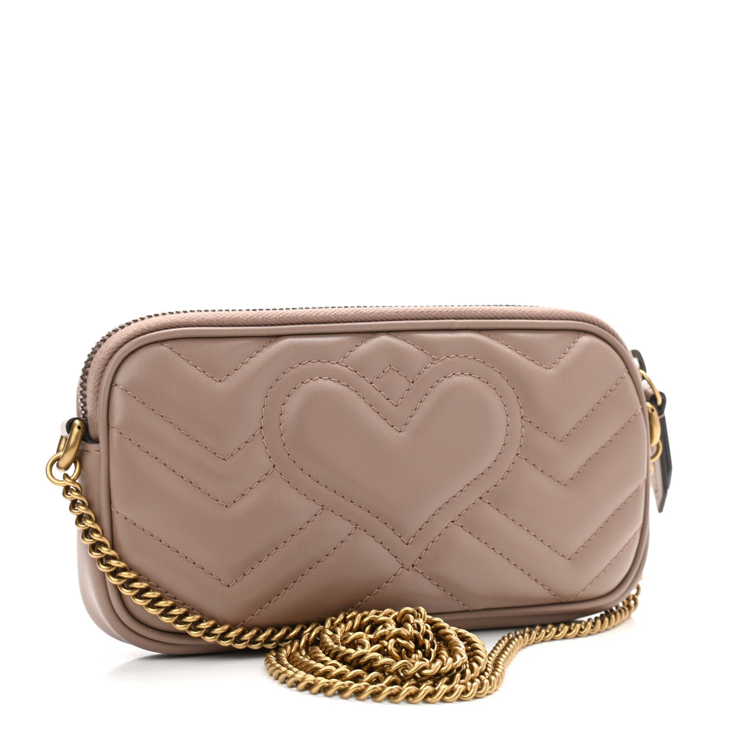 Gucci Calfskin Matelasse Mini GG Marmont Chain Crossbody Bag Porcelain Rose 2 of 10