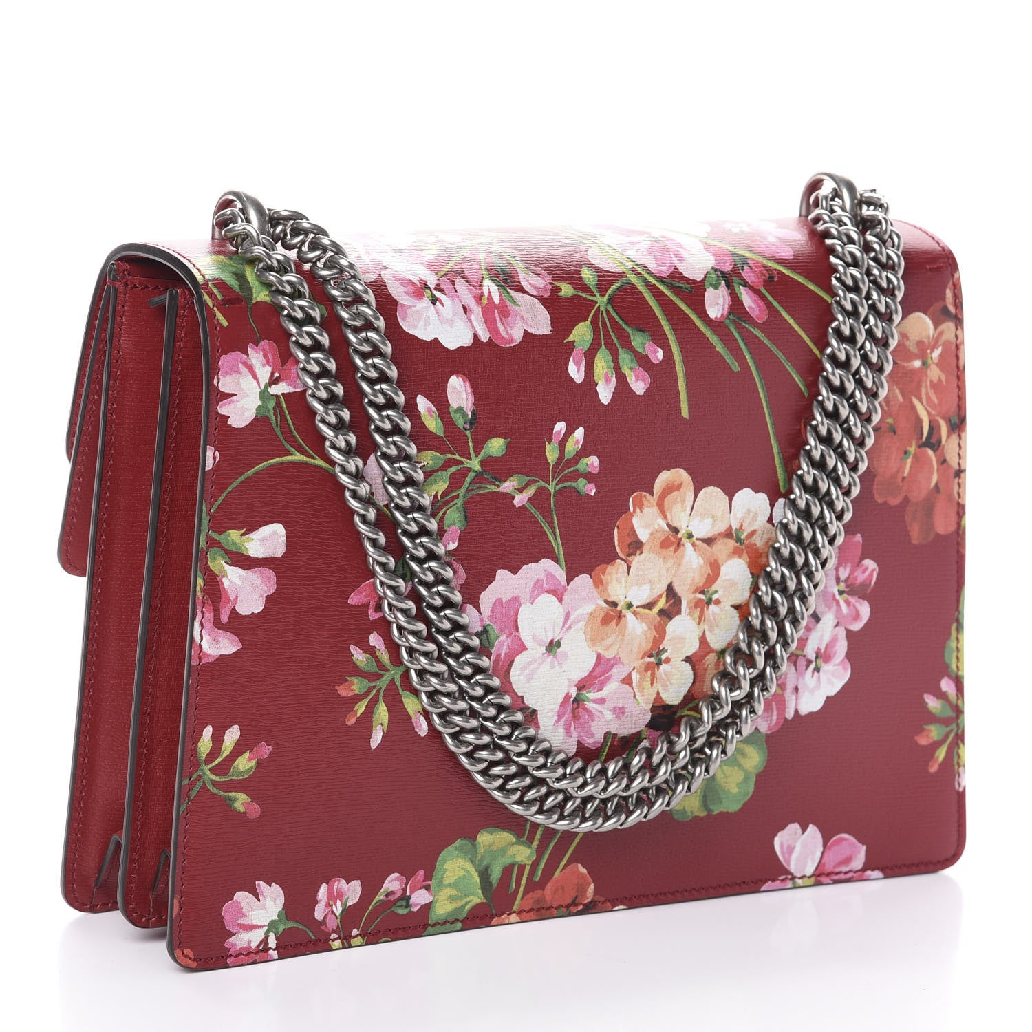 Gucci Calfskin Blooms Print Medium Dionysus Shoulder Bag Romantic Cherry Multicolor 3 of 9