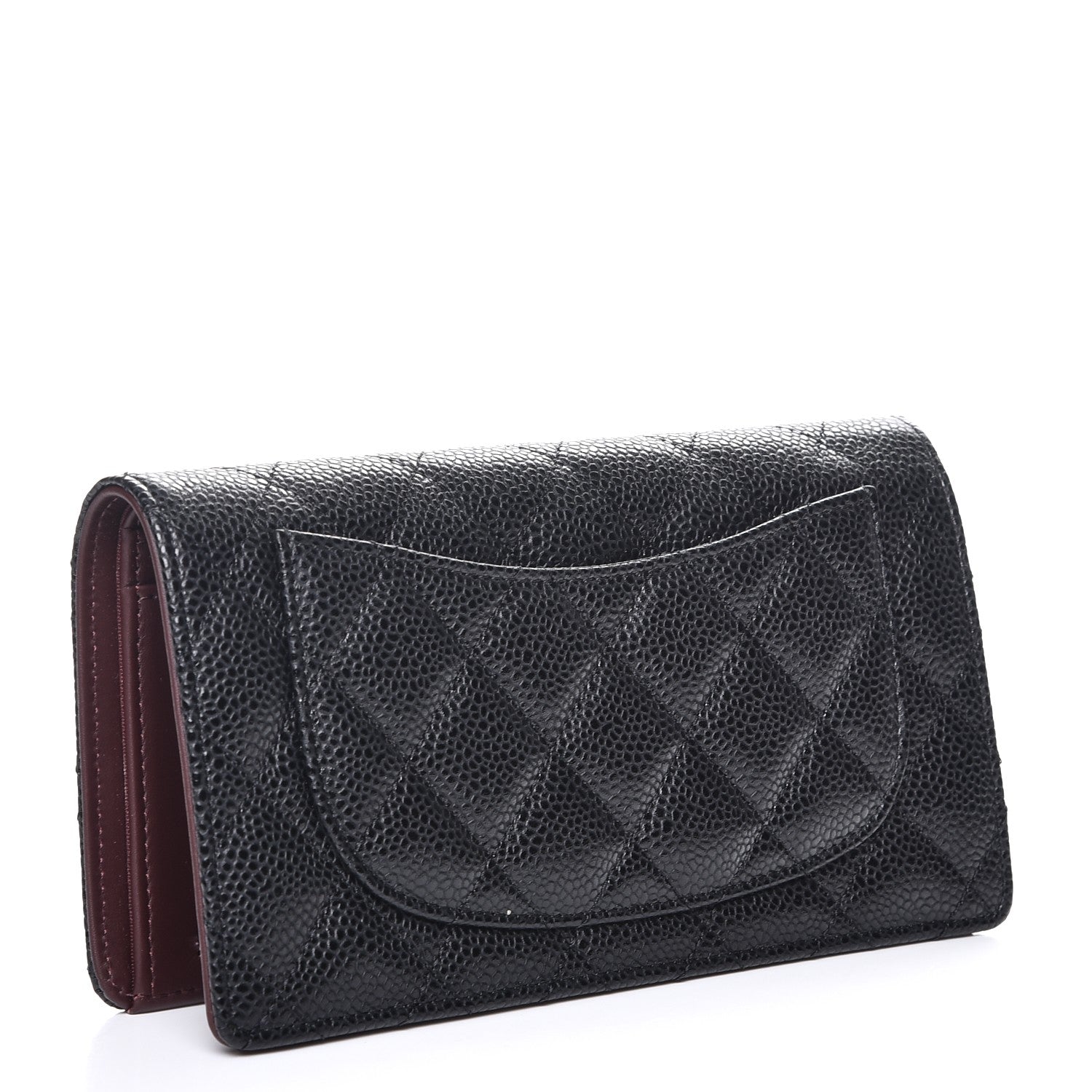 Chanel Caviar Quilted Yen Wallet Black 3 of 8