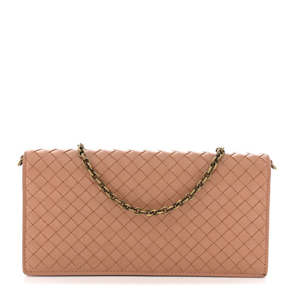 Bottega Veneta Nappa Intrecciato Continental Wallet on Chain Dusty Rose 1 of 12