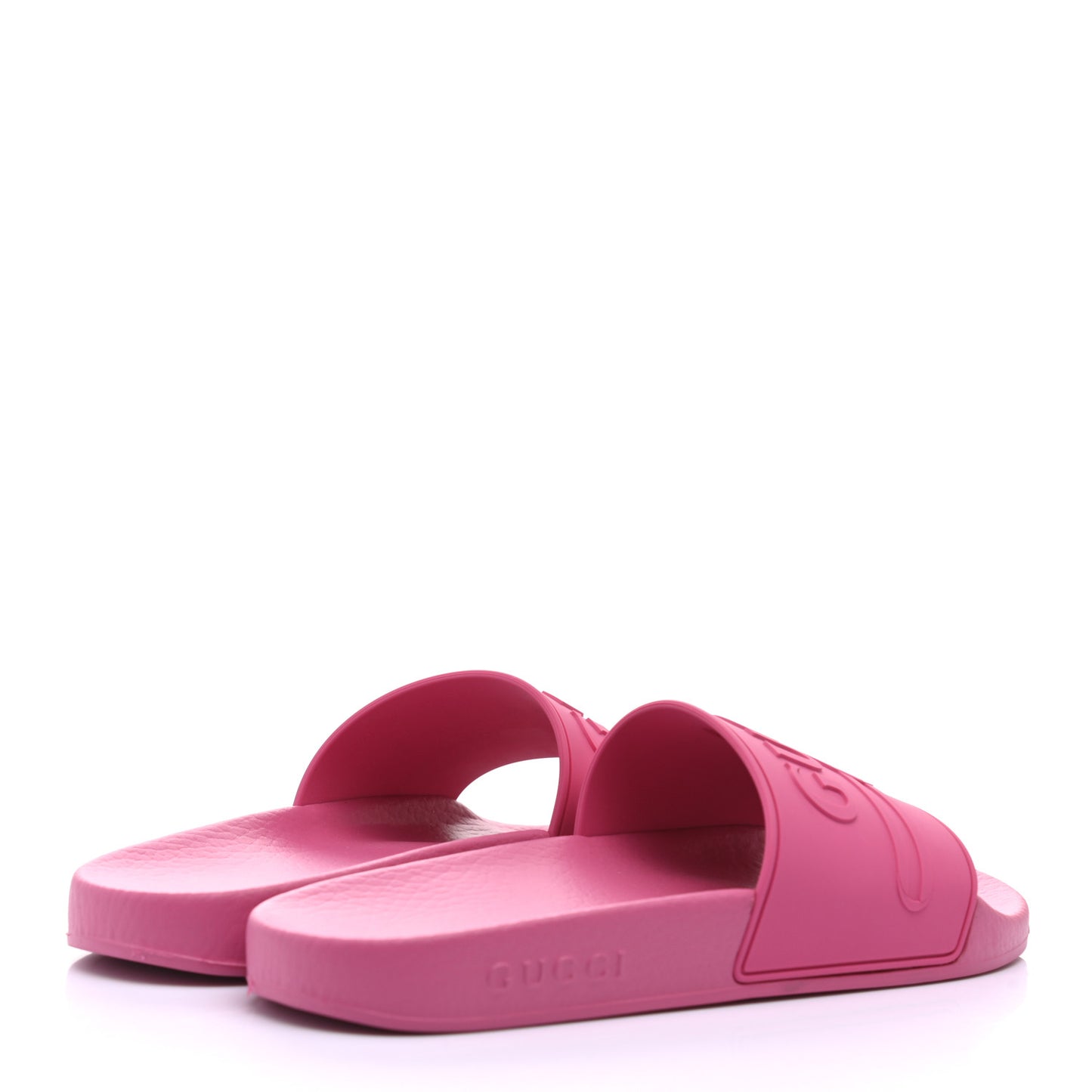 Rubber Womens Logo Slide Sandals 38 Fuchsia