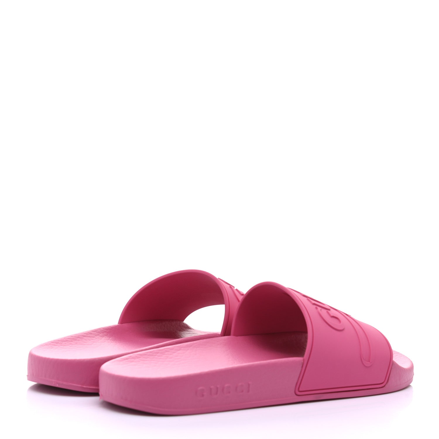 Gucci Rubber Womens Logo Slide Sandals 38 Fuchsia 4 of 7