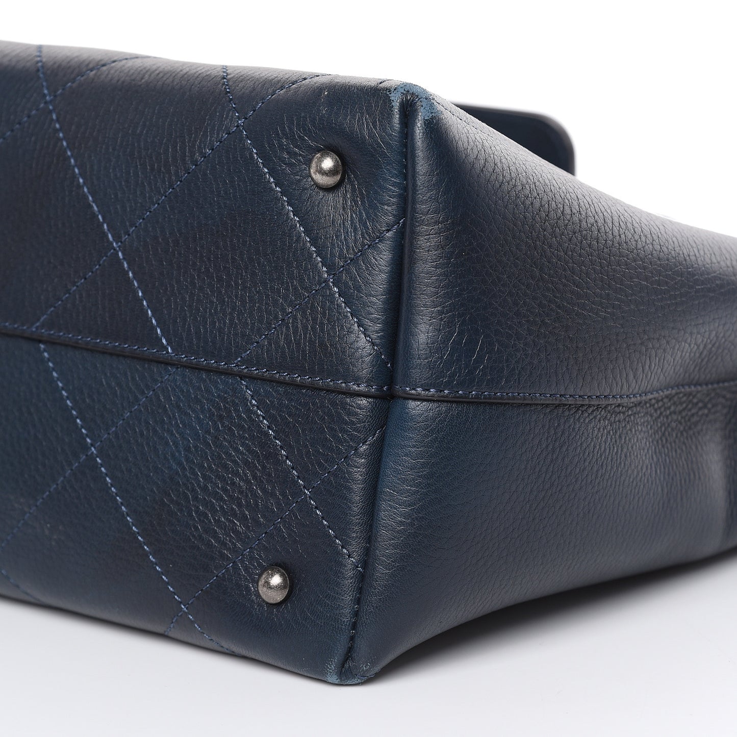 Deerskin Stitched Large CC Shopping Tote Navy