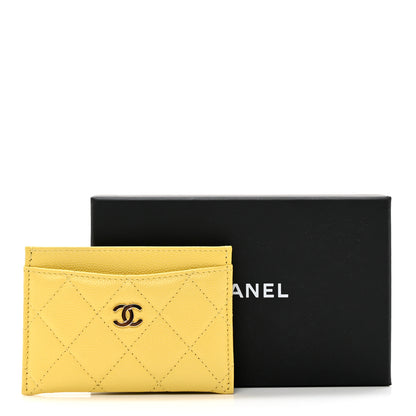 Chanel Caviar Quilted Card Holder Yellow 9 of 9