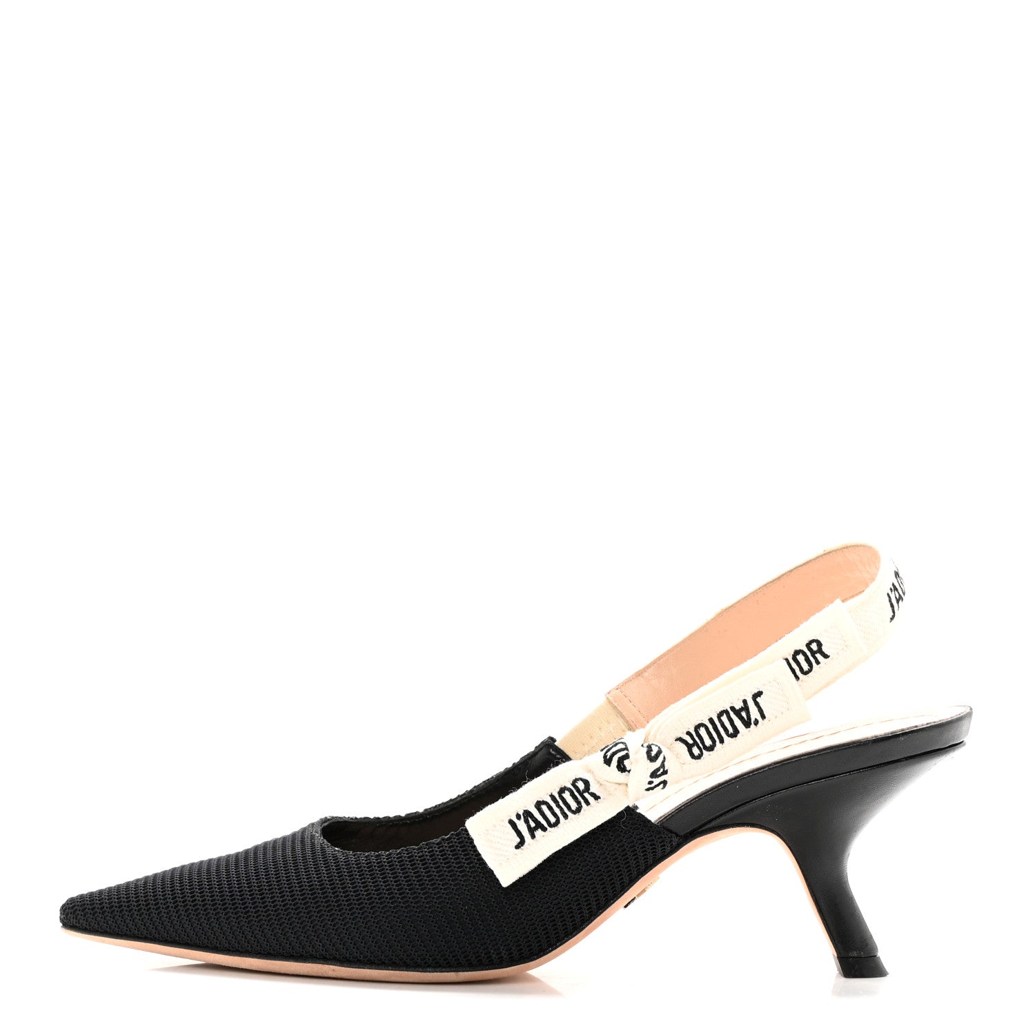 Christian Dior Technical Canvas Ribbon J Adior Slingback 65mm Pumps 37.5 Black 1 of 15