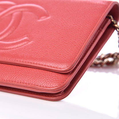 Chanel Caviar Timeless CC Wallet On Chain WOC Pink 10 of 19
