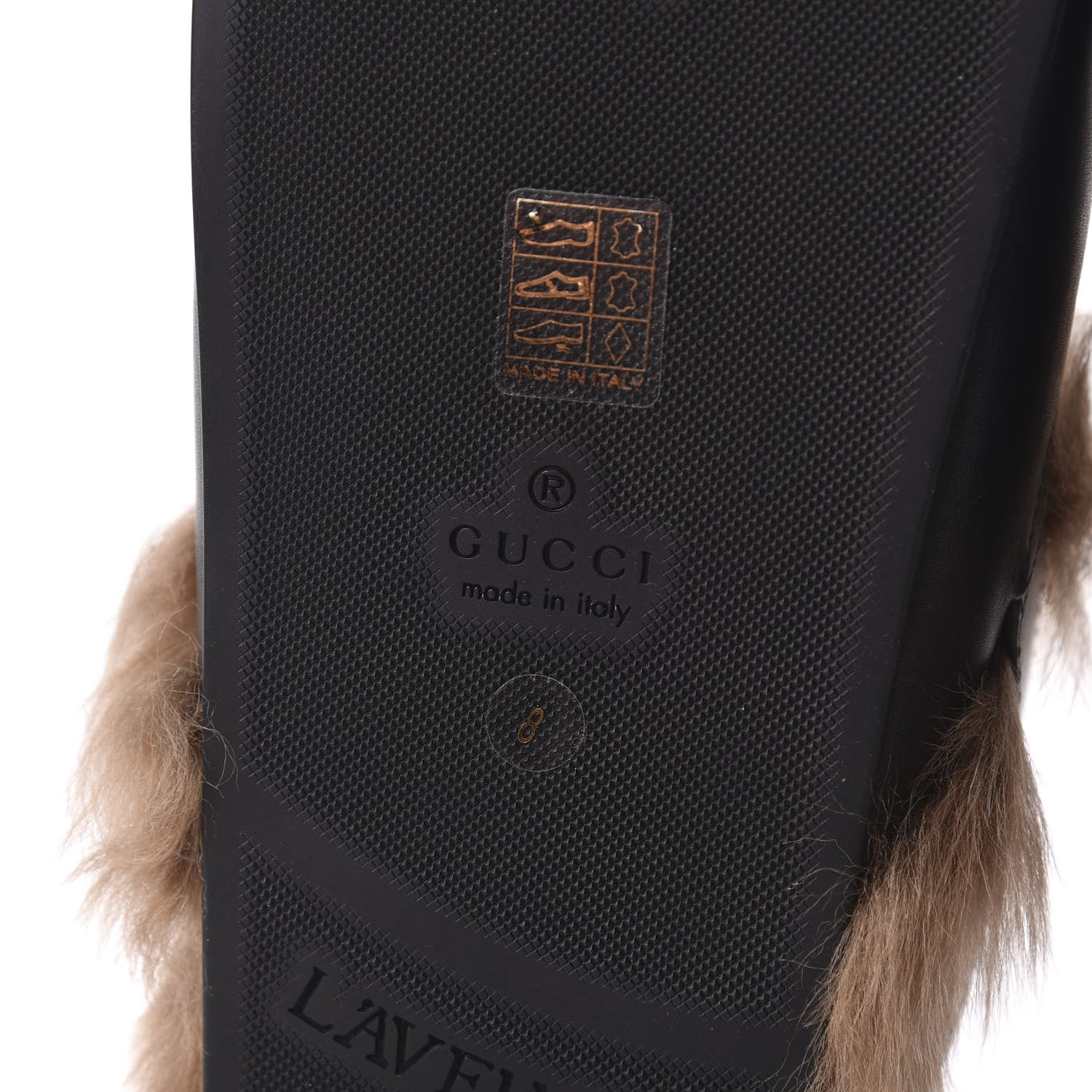 Gucci Calfskin Fur Mens Horsebit River Slingback Slippers 8 Black 7 of 8