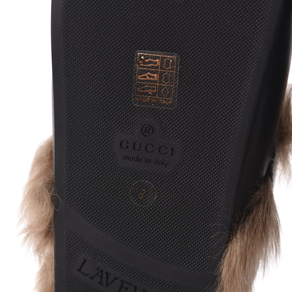 Gucci Calfskin Fur Mens Horsebit River Slingback Slippers 8 Black 7 of 8