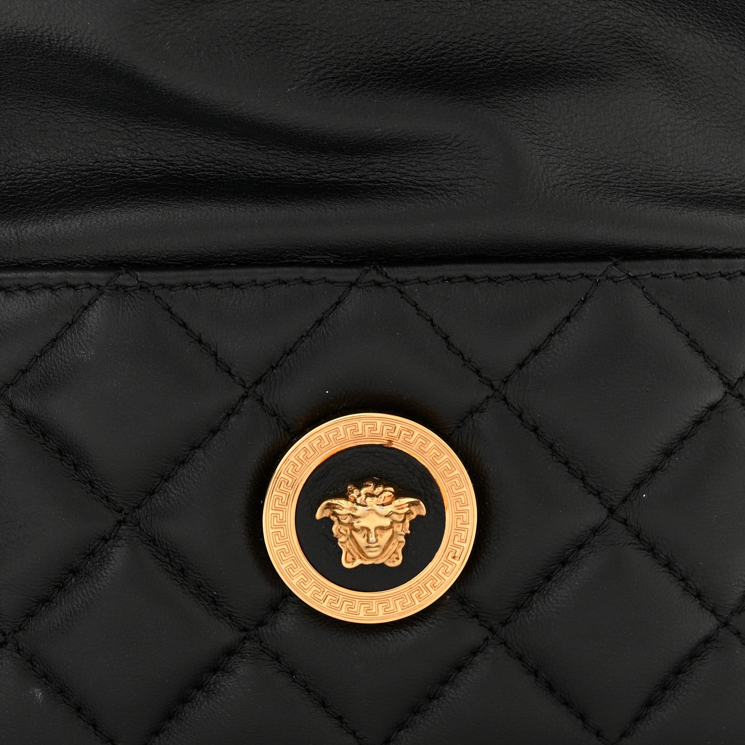 Versace Nappa Quilted Medusa Bucket Bag Black 7 of 10