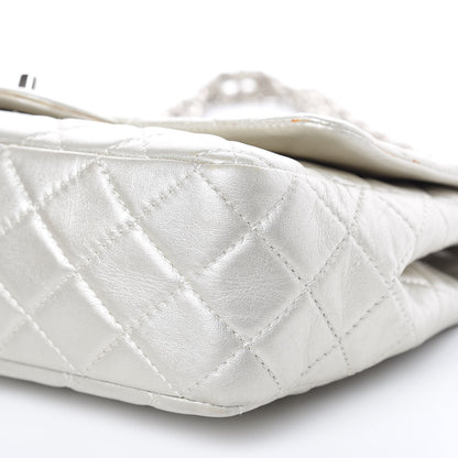 Chanel Metallic Lambskin Quilted Jumbo Single Flap Silver 9 of 16