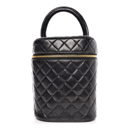 Chanel Lambskin Quilted Vanity Cosmetic Case Black 1 of 11
