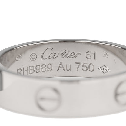 Cartier 18K White Gold 5.5mm LOVE Ring 61 9.5 4 of 4
