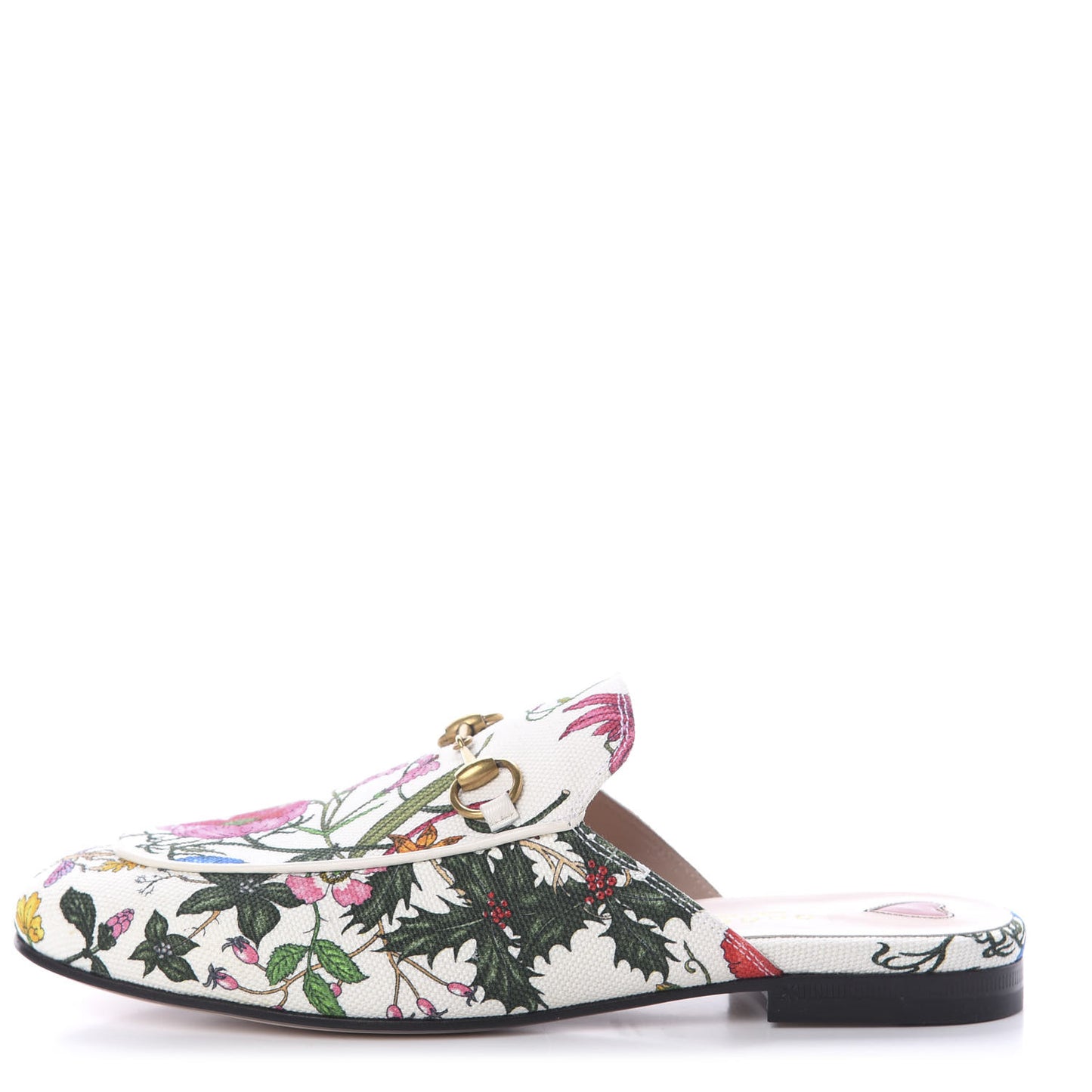 Canvas Flora Womens Princetown Slippers 37.5 White Multicolor