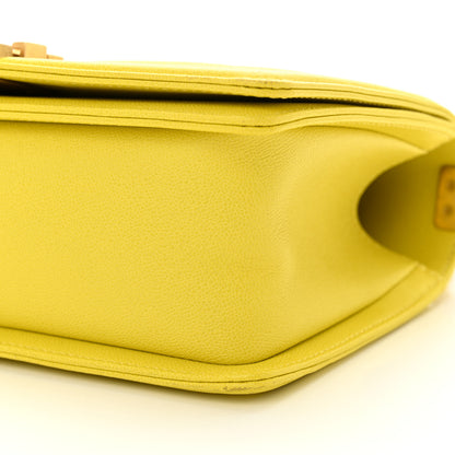 Chanel Caviar Chevron Quilted Medium Boy Flap Yellow 10 of 12