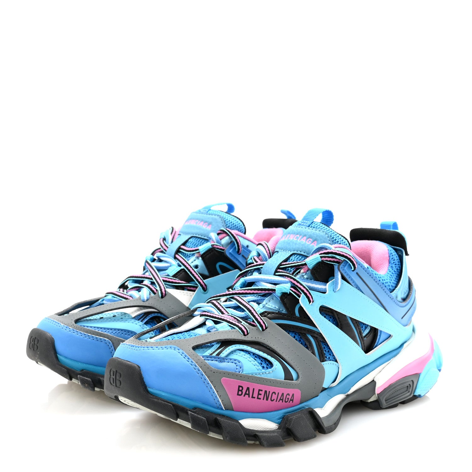 Balenciaga Mesh Nylon Womens Track Sneakers 39 Blue Black 4 of 10