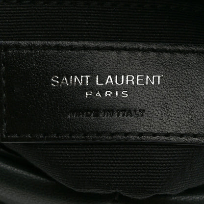 Saint Laurent Lambskin Quilted Toy Loulou Puffer Monogram Chain Satchel Black 7 of 11