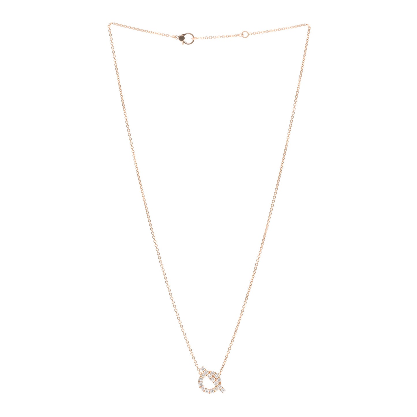 18K Rose Gold Diamond Finesse Pendant Necklace