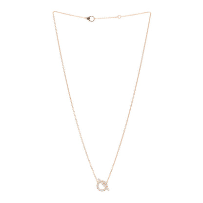 Hermes 18K Rose Gold Diamond Finesse Pendant Necklace 3 of 5