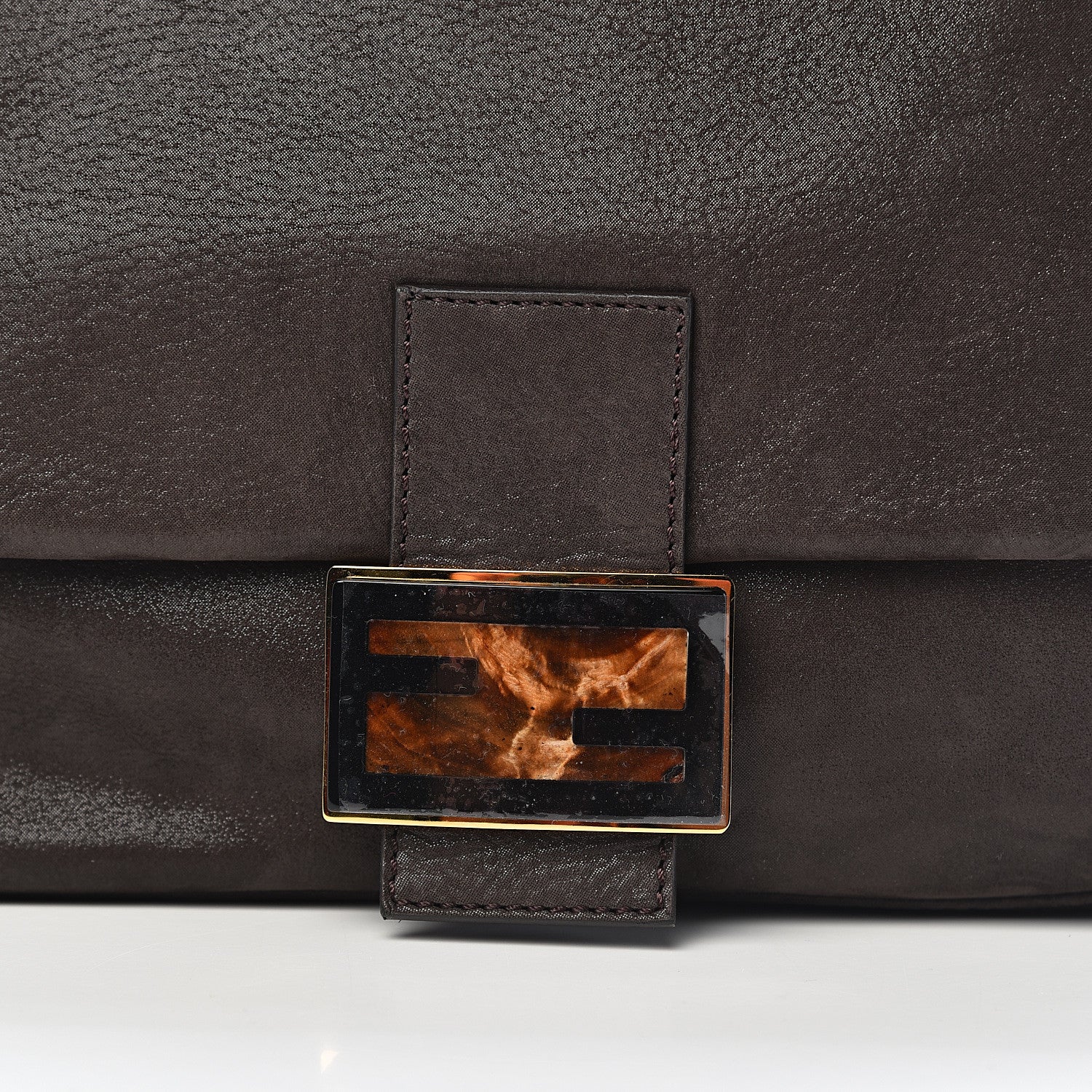 Fendi Metallic Nubuck Forever Mama Baguette Brown 9 of 9