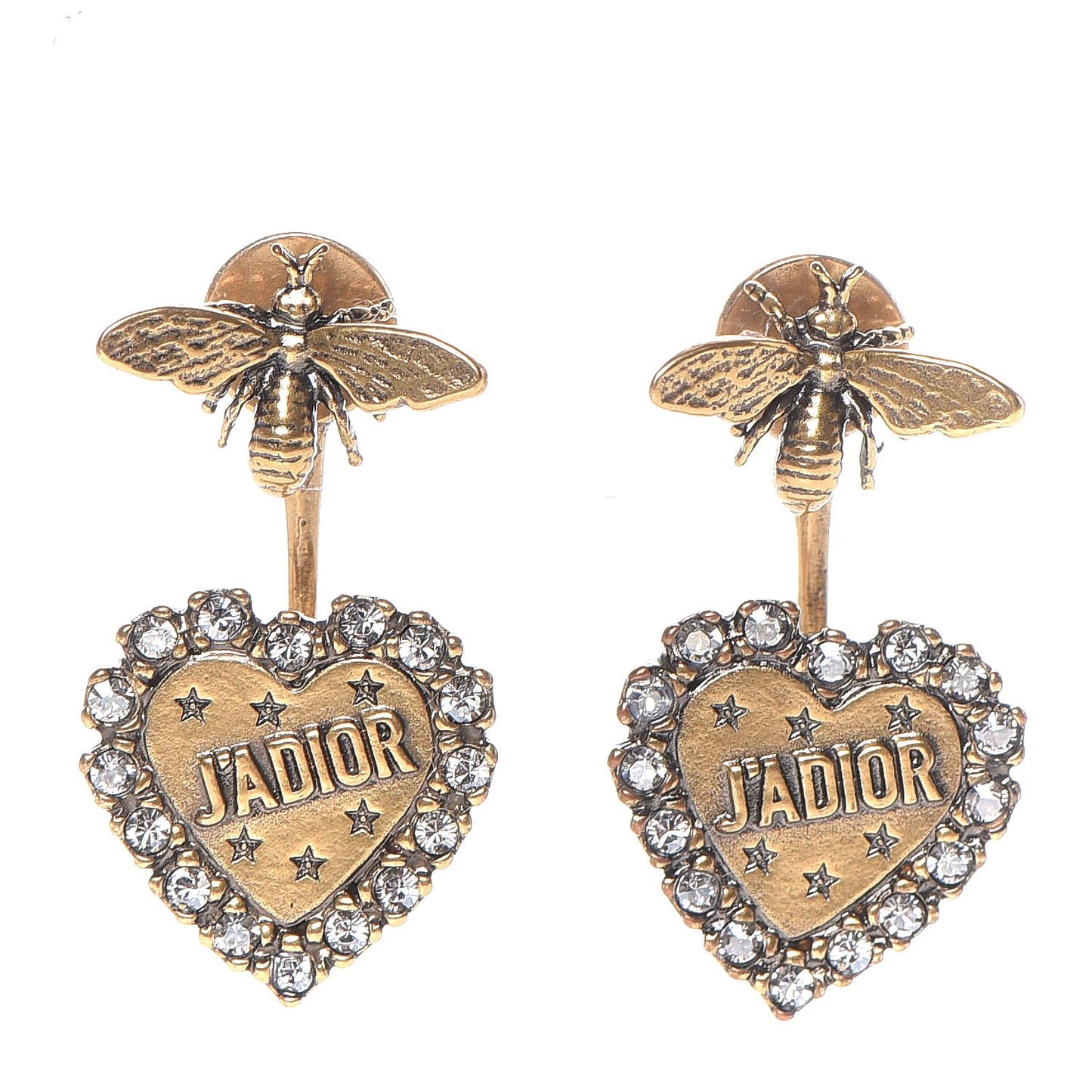 Metal Bee J'Adior Earrings Aged Gold