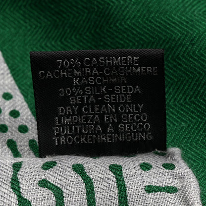 Hermes Silk Cashmere Clair De Lune Shawl 140 Green 3 of 3