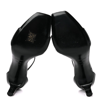 Saint Laurent Patent Calfskin Bea 90 Ankle Strap Sandals 40 Black 5 of 8