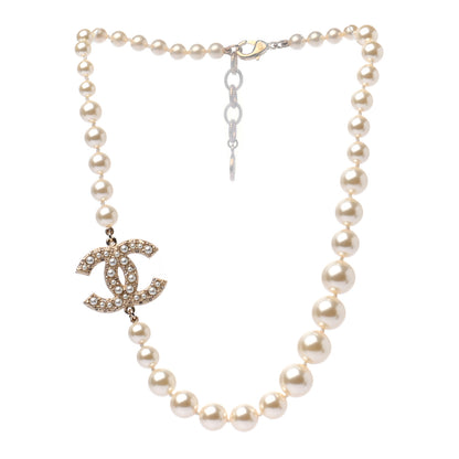 Chanel Pearl CC 100th Anniversary Necklace Light Gold 3 of 5