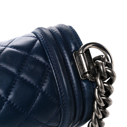 Chanel Lambskin Quilted Medium Boy Flap Dark Navy 22 of 25