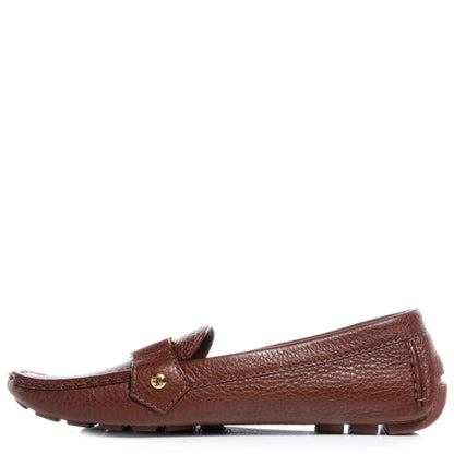 Louis Vuitton Grained Leather Hockenheim Loafers 39 Brown 1 of 6