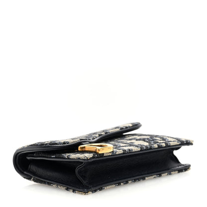 Christian Dior Oblique Saddle Card Holder Blue 4 of 7