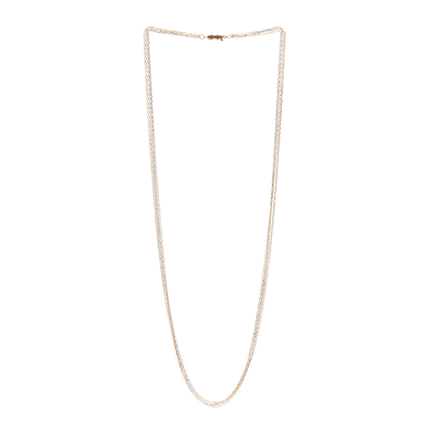 Cartier 18K Pink Yellow White Gold Three Chain Necklace 3 of 5