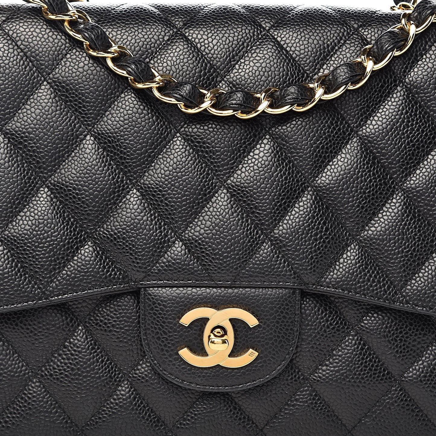 Caviar Quilted Jumbo Single Flap Black