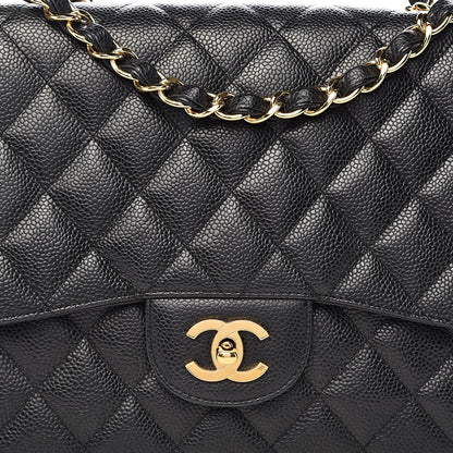 Chanel Caviar Quilted Jumbo Single Flap Black 15 of 15