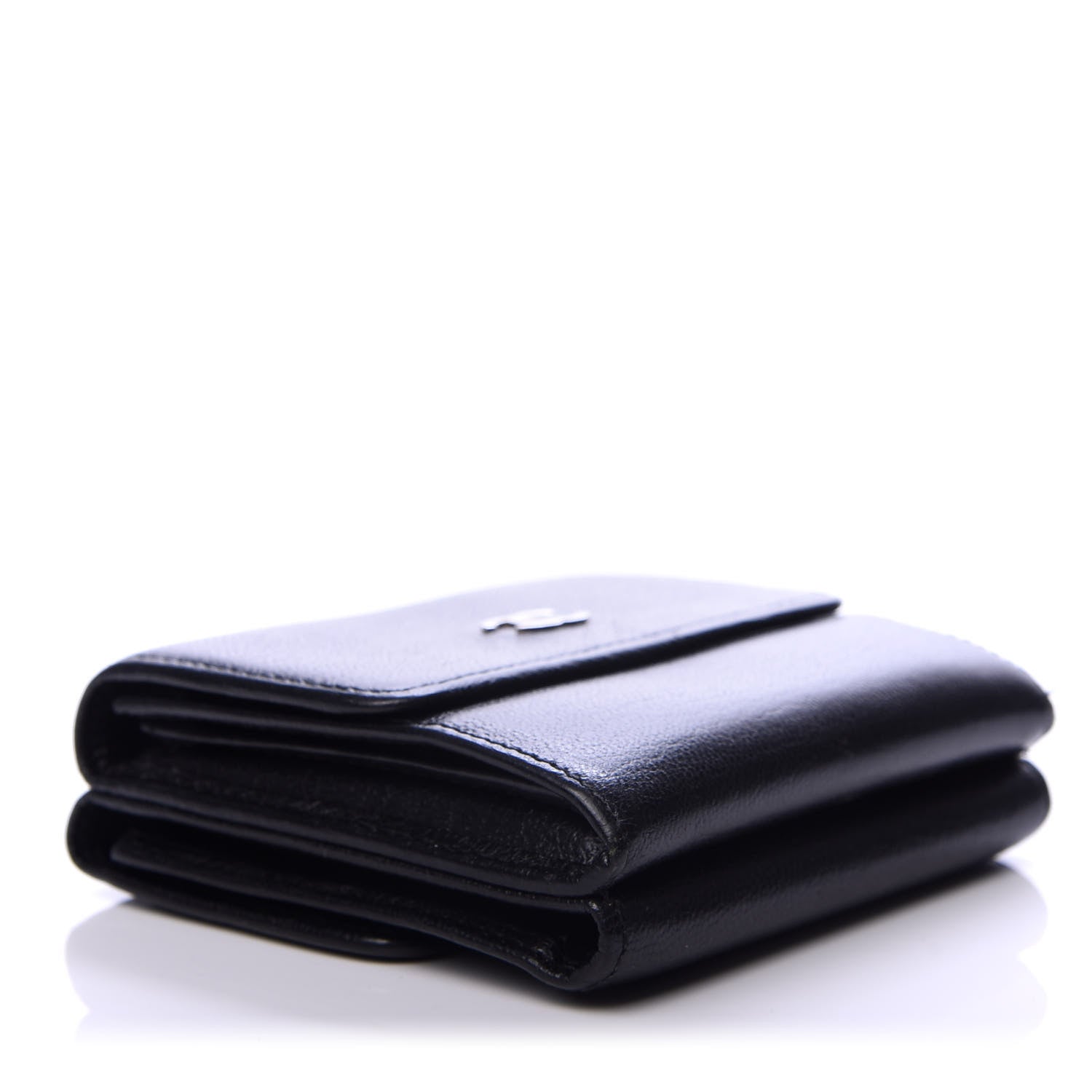Chanel Goatskin Compact Double Sided Wallet Black 4 of 10