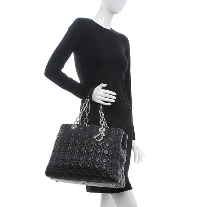 Christian Dior Lambskin Cannage Large Dior Soft Shopping Tote Black 2 of 7