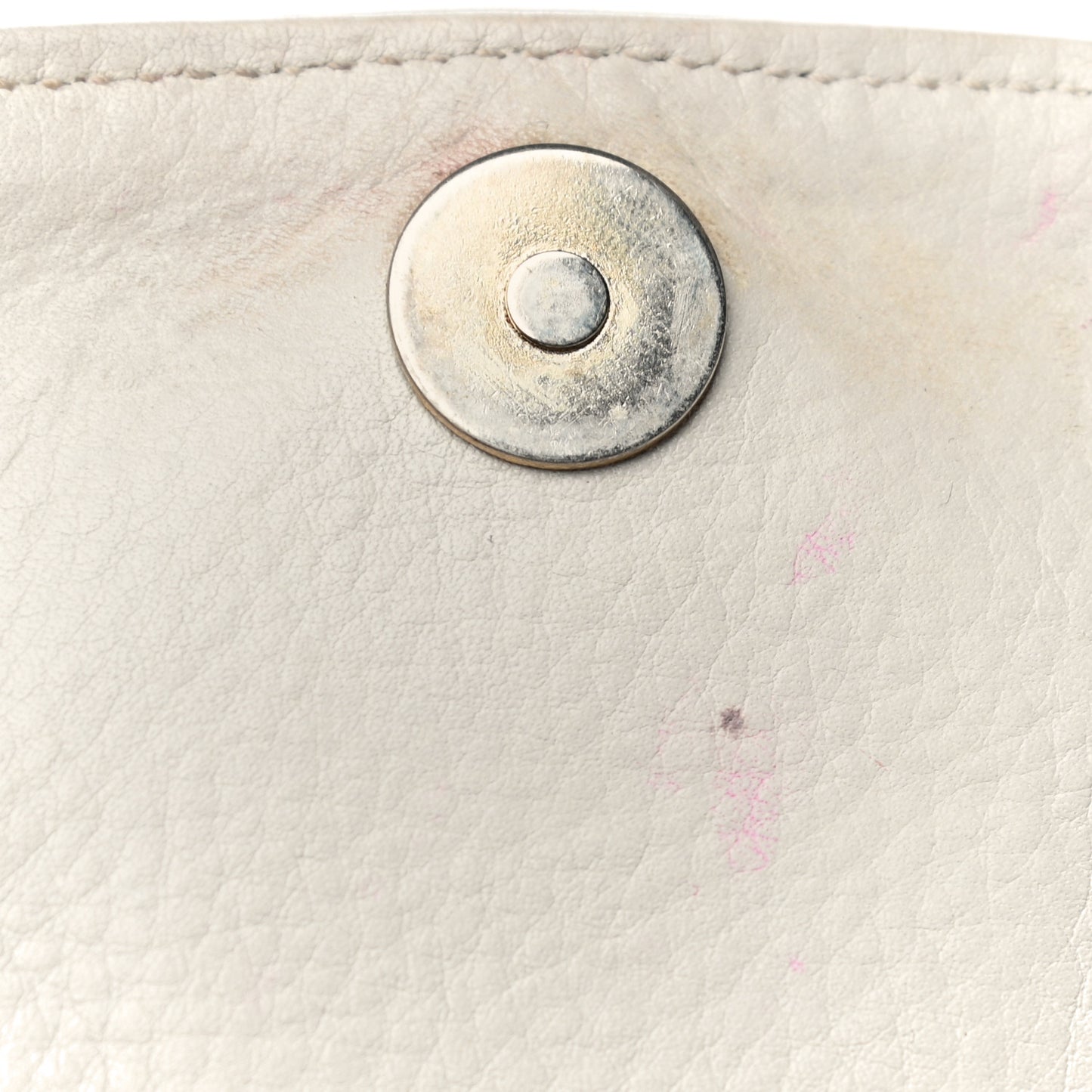 Pebbled Calfskin Small 1973 Chain Shoulder Bag Off White