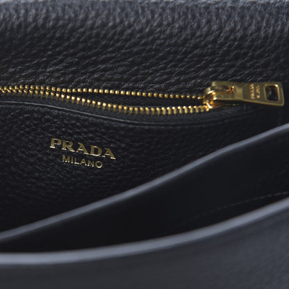 Prada Vitello Daino Flap Crossbody Black 8 of 9