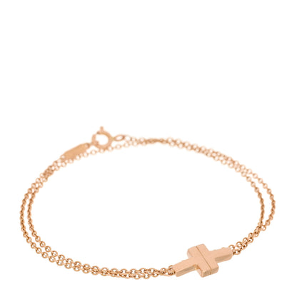 Tiffany 18K Rose Gold T Double Chain Bracelet 1 of 3
