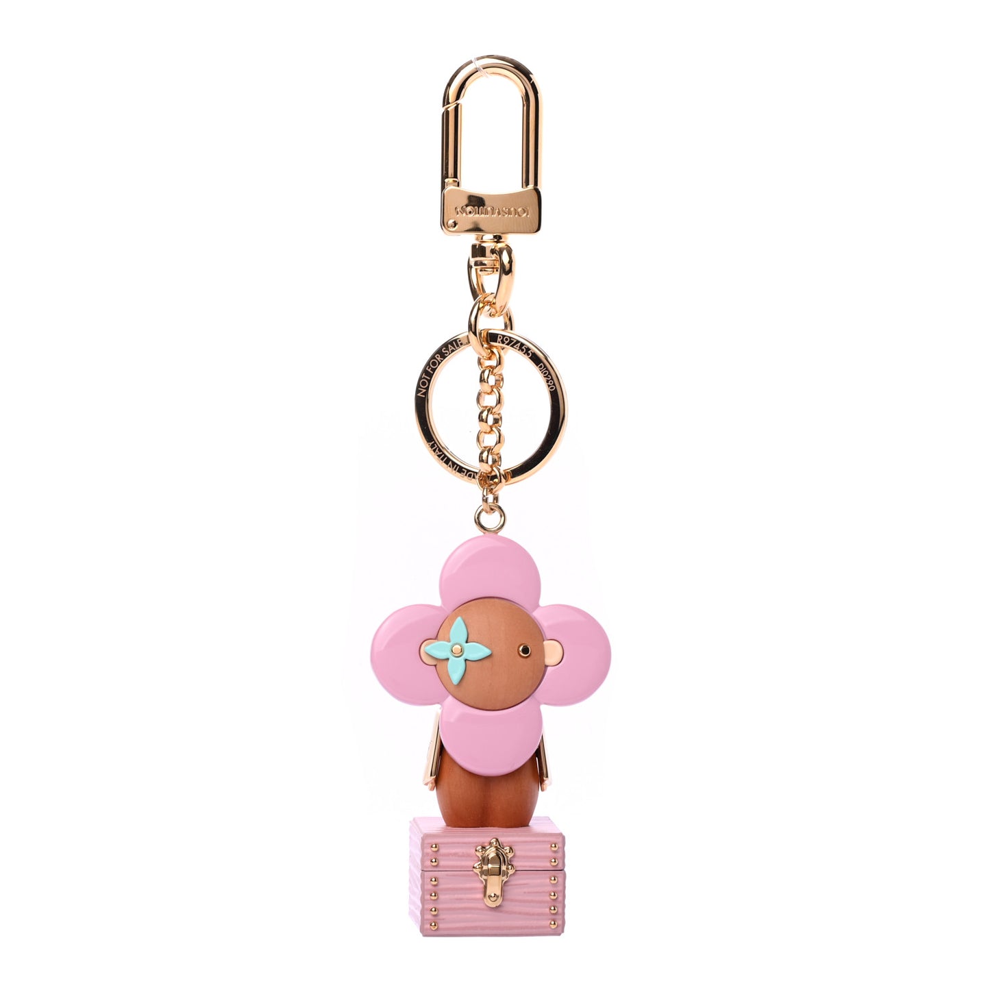 Resin Wood Vivienne Trunk Bag Charm Key Holder Pink