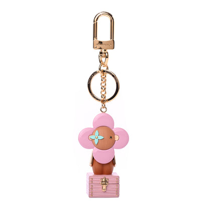Louis Vuitton Resin Wood Vivienne Trunk Bag Charm Key Holder Pink 1 of 4