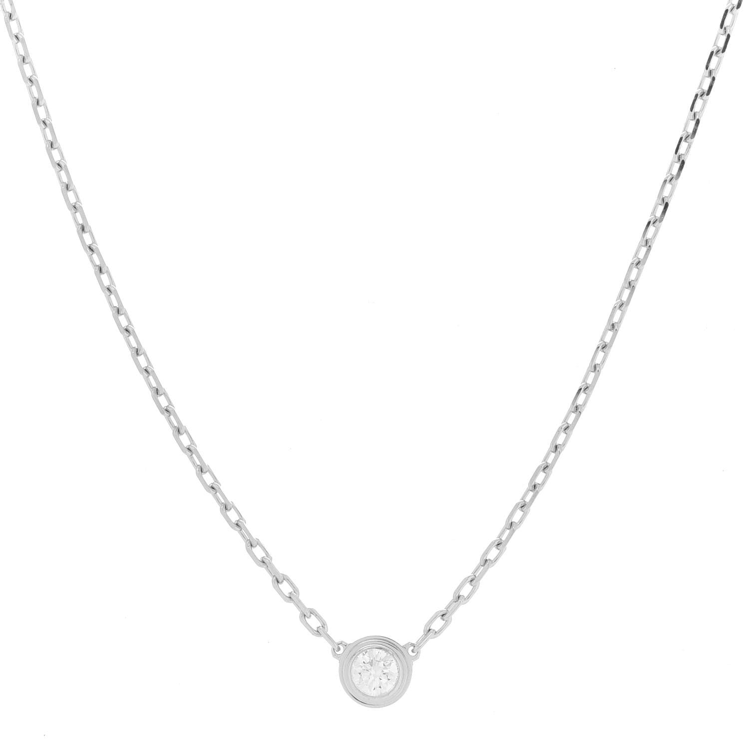 Cartier 18K White Gold Diamond XS D'Amour Pendant Necklace 4 of 6
