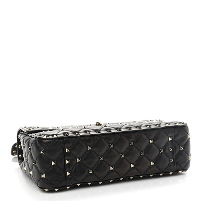 Valentino Garavani Lambskin Medium Rockstud Spike Shoulder Bag Black 4 of 9