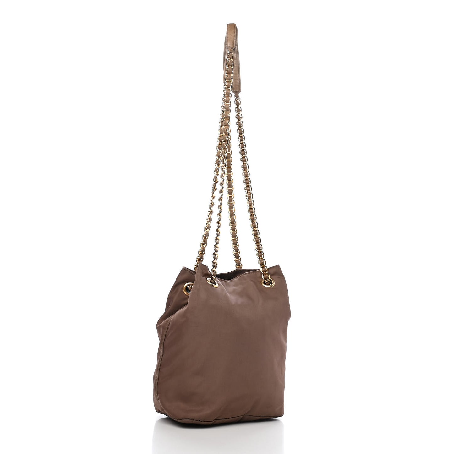 Tessuto Nylon Chain Shoulder Bag Brown